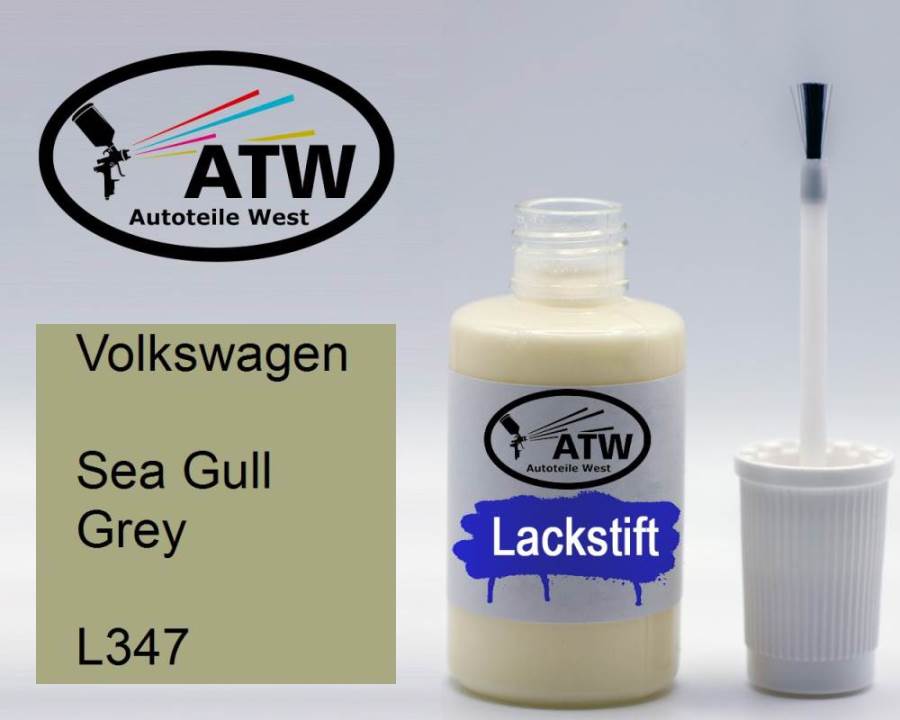 Volkswagen, Sea Gull Grey, L347: 20ml Lackstift, von ATW Autoteile West.